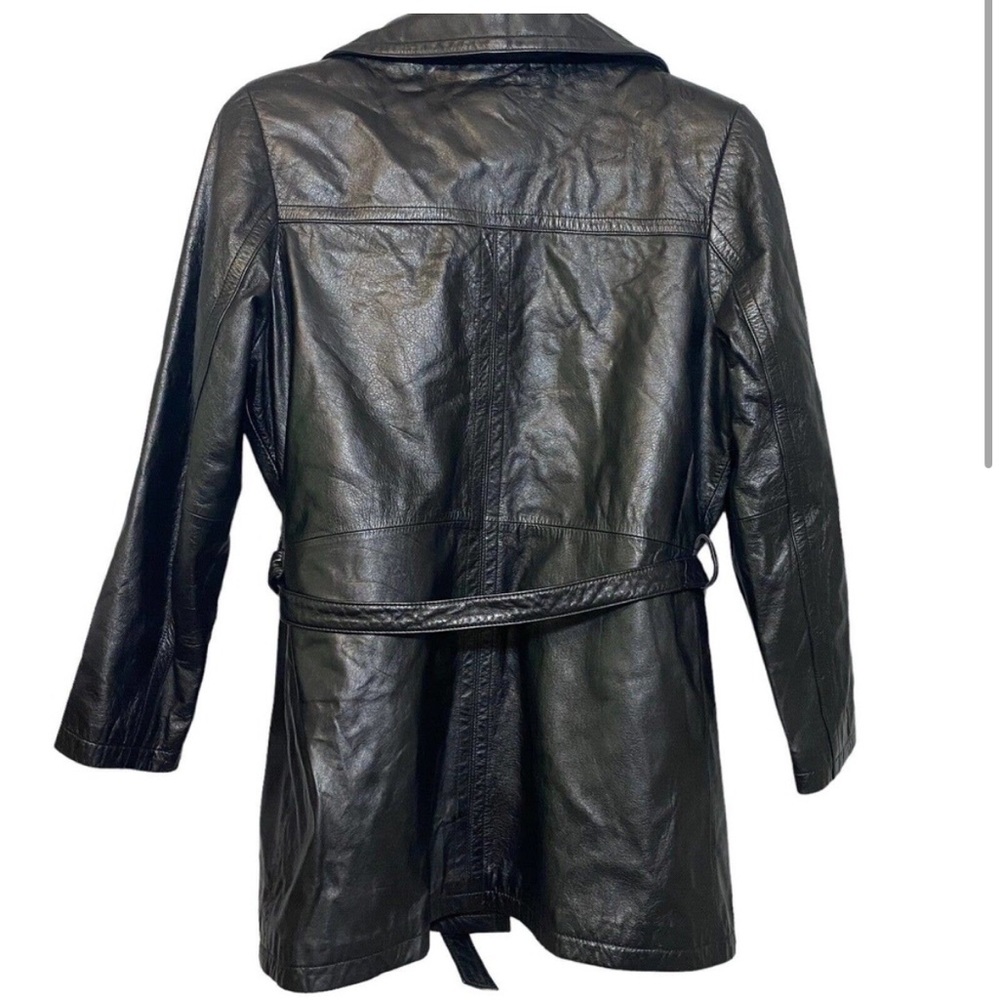 Vintage / Wilsons Leather Insulated Jacket with Belt in Black - Picture 3 of 10